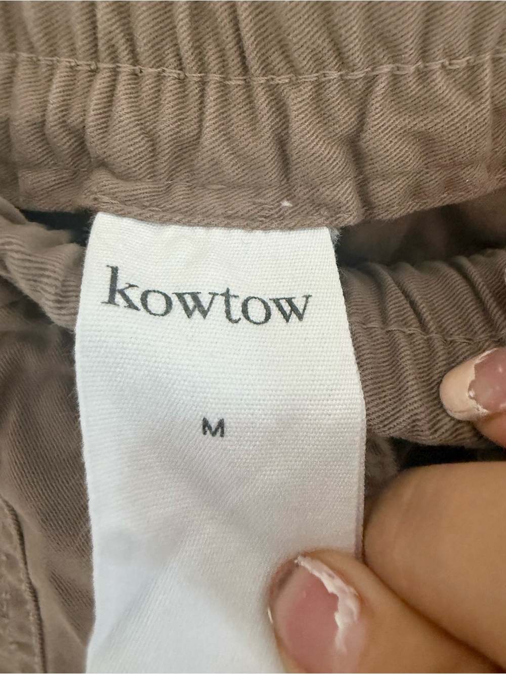 Kowtow Pants Dune Cargo Cotton in Taupe - Picture 7 of 7